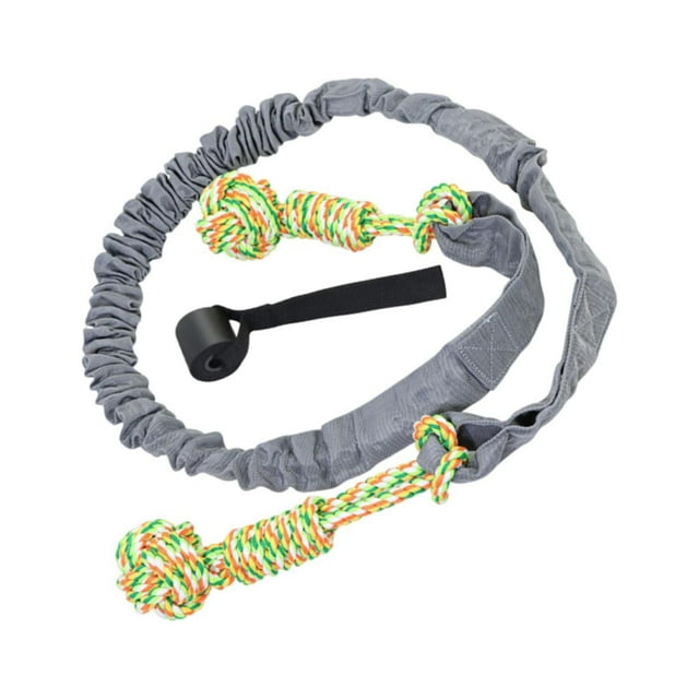 GROWTH TANK Dog Rope Toy Dog Bungee Hanging Toy Puppy Playing Bite Resistant Dog Tug Gray