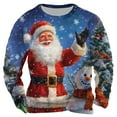 thumbnail image 2 of DODADAWANJ Christmas Hoodies for Men Santa Claus Print Long Sleeve Crewneck Hoodie Big and Tall Leisure Sweatshirt for Holiday Gift Daily XXL, 2 of 3