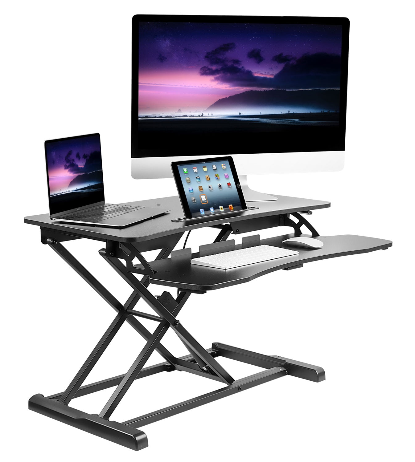 MountIt! Adjustable Standing Desk Converter with Keyboard Tray 31.5