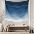 thumbnail image 5 of Navy Blue Ombre Large Tapestry for Bedroom Wall Hanging Tapestry, Modern Moire Wave Gradient Ceiling Backdrop Tapestries Poster Blanket Wall Decor for Teens Room Living Room Dorm 100" x 59", 5 of 8