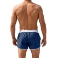 thumbnail image 4 of Mens 3 Inch Swim Short Swim Trunks Quick Dry Beach Board Shorts 80s 90s Summer Vintage Swimwear Swimming Suits Blue, 4 of 9