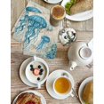thumbnail image 4 of Teal Jellyfish Coastal Kitchen Dish Towels for Drying Dishes Set of 2, Vintage Summer Beach Nautical Waffle Weave Microfiber Hand Tea Bathroom Towels Quick Dry & Absorbent Towel 15.7x23.6, 4 of 7