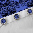 thumbnail image 4 of Homewish Goth Halloween Skull Blackout Curtains Set of 2 (52x84 Each),Retro Damask Curtain,Navy, 4 of 6