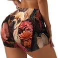 thumbnail image 2 of Kdxio Vintage Red Flower Chihuahua Print Workout Shorts for Women Seamless Soft Smooth Gym Yoga Scrunch Active Shorts, 2 of 5