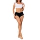 thumbnail image 2 of INSPIRAR CHIC Ropa interior de mujer de talla grande con corte láser, malla suave, cintura alta, color negro, elástica, 2 of 6