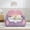 Pink Purple + PU Leather + Cute, variant on Luckynote Twin Size Cute Cloud Shape PU Leather Bed with Guardrails, Safety Bed with Cartoon Beige&Grey Design and Storage Pocket