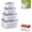 4Pcs, variant on Containers with Removable Colanders, Household Transparent Plastic Food Storage Box-Including Drain Basket, With Carrying Handle, Portable Breathable Multifunctional Basin for Pantry