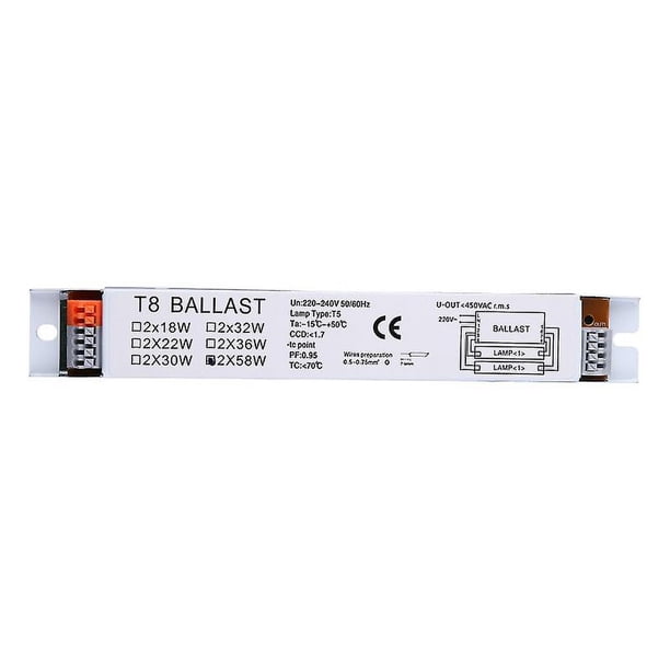 58W Lastre de lámpara fluorescente electrónico de alto factor de lastre 2x18/30/58w