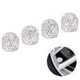 thumbnail image 1 of Valve Stem Caps, 4 Pack Handmade Rhinestone Tire Valve Caps Crystal Universal Tire Caps For Car Wheels - Silver, 1 of 5