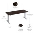 thumbnail image 3 of Bush Business Move 60 Series 72" x 30" Adjustable Standing Desk in Mocha Cherry, 3 of 7