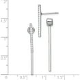 thumbnail image 4 of Sterling Silver Rhodium-Plated Cz Bar Front And Back Post Earrings (35 X 5) Made In China qe15188, 4 of 4