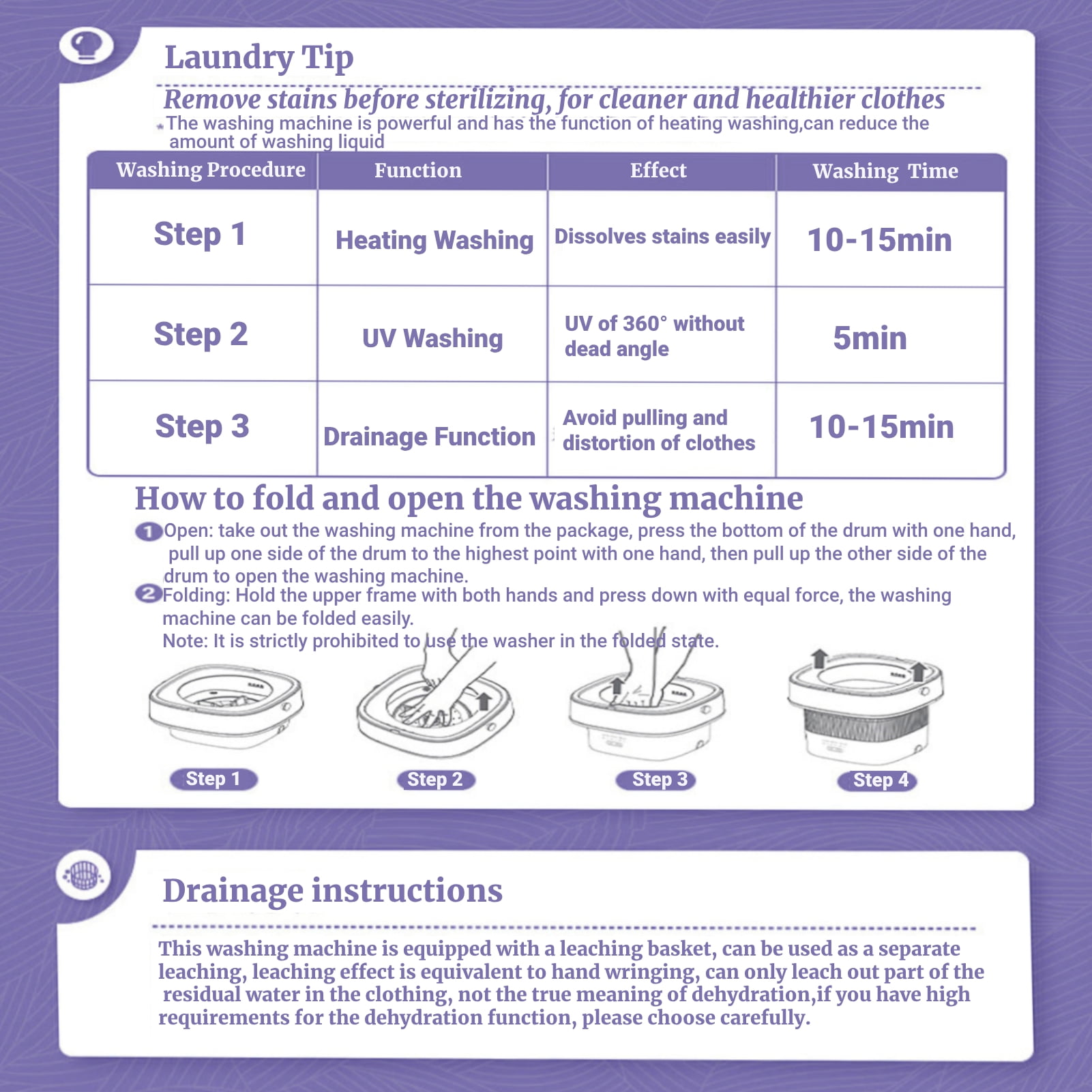 Portable Washing Machine, Mini Foldable Washer, Small Washing Machine for Apartment, Camping, RV, Travel, Underwear, Socks, Baby Clothes,11L