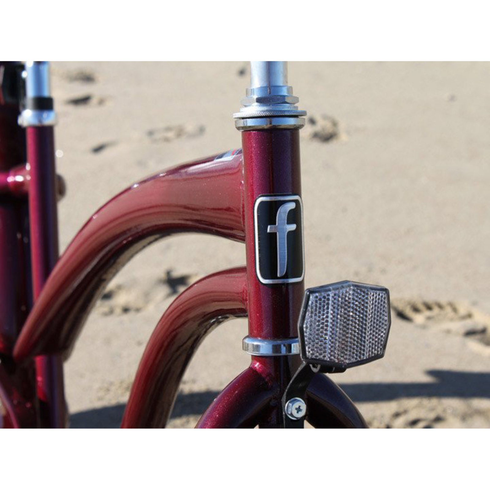 26" Firmstrong Bella Fashionista Single Speed Women's Beach Cruiser Bicycle, Matte Black with Red Rims