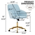 thumbnail image 3 of Makeup Vanity Chair, Comfy Desk Seat with Swivel Wheels, Adjustable Height Office Chair Swivel Chair Rolling Chair Computer Chair for Home Bedroom Office, Light Blue, 3 of 5