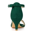 thumbnail image 2 of BLISSFUL STEP Sandales à Petits Talons pour Femmes à Brides, Bout Ouvert, Cheville, Vert 7, 2 of 7