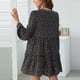 thumbnail image 3 of Vestido De Mujer, Vestido De Cuello En V De Fibra De Poliéster Con Manga De Linterna De Un Solo Pecho Para Diario Para Fiesta ANGGREK Otros, 3 of 6