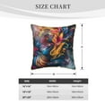 thumbnail image 4 of Fotbe Vibrant Rooster Painting Pattern Velvet Decorative Throw Pillow Covers with Elegant Piping, Soft Plush Cushion Cover for Sofa, Bed, Car, Office-18"x18", 4 of 8