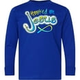 thumbnail image 3 of Inktastic Hooked on Jesus Christian Long Sleeve Youth T-Shirt, 3 of 5
