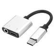 thumbnail image 3 of 2 in 1 Earphone Type-C Audio Adapter Aluminium Alloy Charging Cable ConverterSilver, 3 of 8