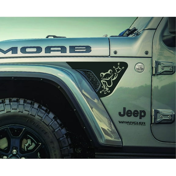 AnyStickerYouWant - Froggy Frog 4 Fender Vent Vinyl Decal Sticker Fits & Compatible with Jeep Wrangler JL/Jeep Gladiator JT 2018  Rare Froggy Toad 4 Print