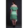 thumbnail image 2 of Bimba Robe Tunique à Épaules Dénudées Imprimée Teinture sur Nœuds Verte pour Femmes - TTG, 2 of 6