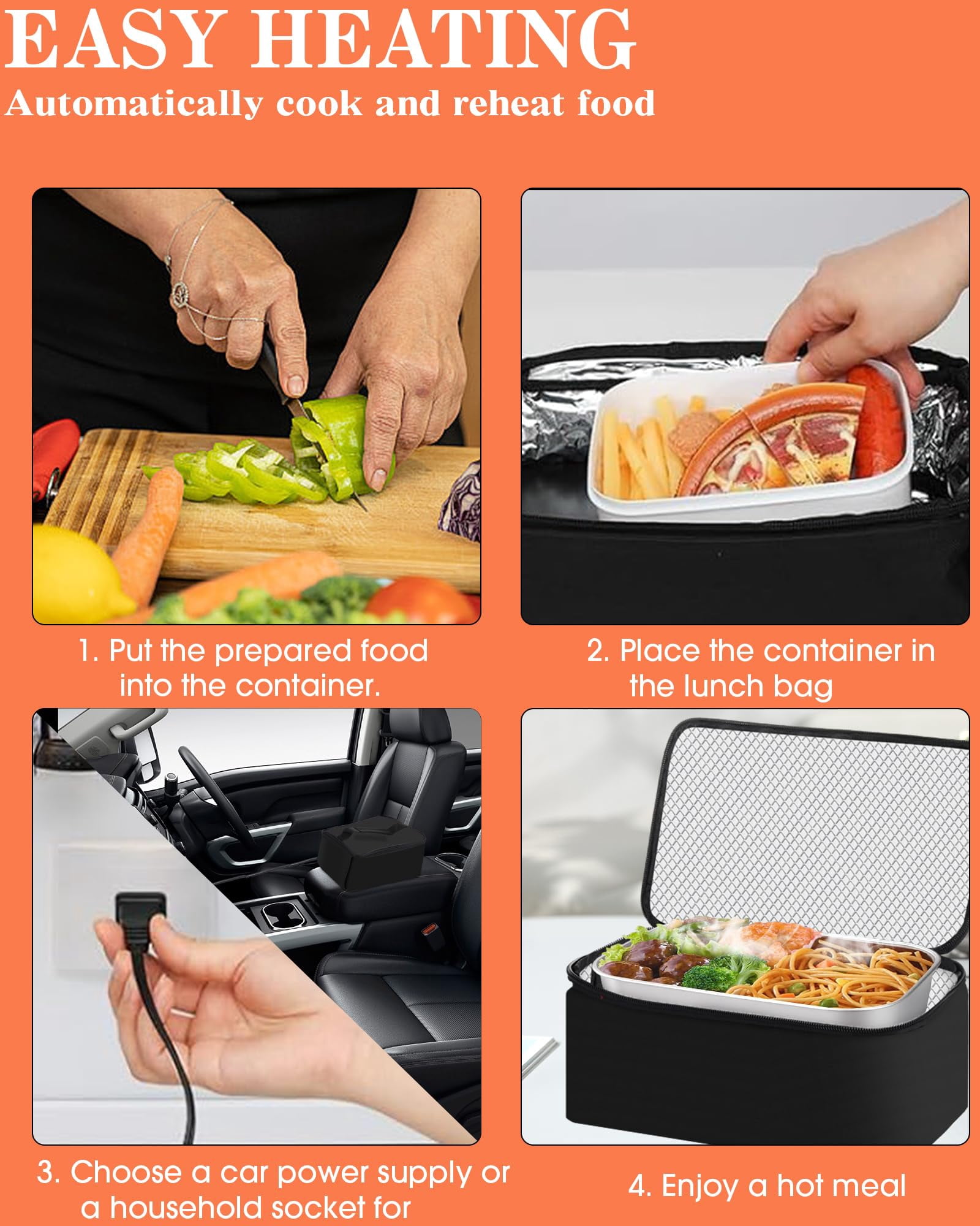 110V Portable Oven Food Warmer Electric Lunch Box Mini Heated Box for Office Home