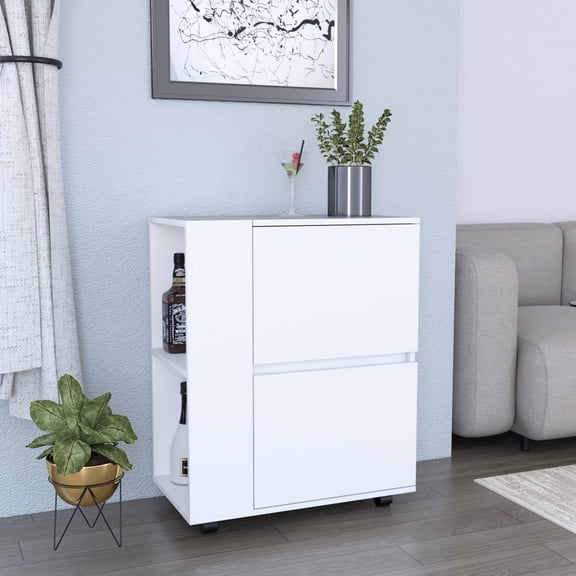 Elegant Black Bar Cart with Storage Function / Fit for Primary Living