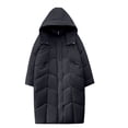 thumbnail image 4 of Black and Friday Best Selller Fayshow0 Women'S Down Jackets & Coats Women's Long Padded Winter Coat Padded Winter Coat Fashion Coat Black, 4 of 4