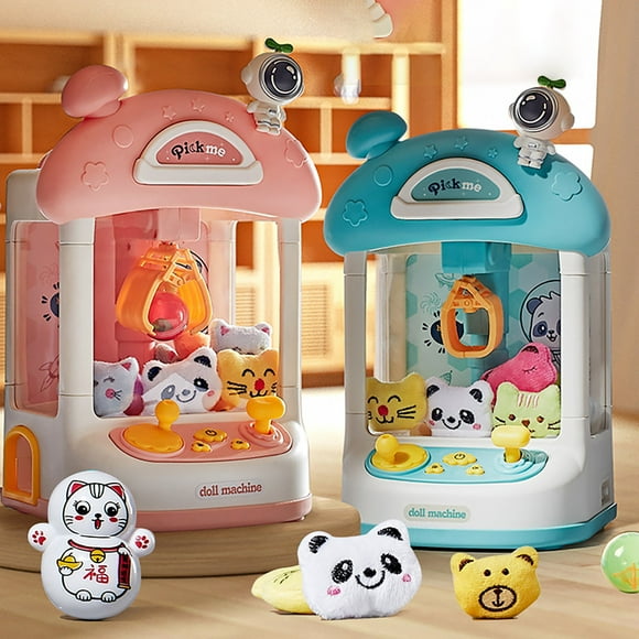 Children's Home Doll Machine Electric Lighting Music Male And Female Clip Doll Space Egg Twisting Machine Toy Gift.