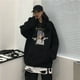 thumbnail image 4 of Sudaderas para hombre, sudaderas con capucha con gráficos de manga negra, ropa para hombre, sudaderas novedosas y cálidas de anime, moda divertida de Harajuku, 4 of 5