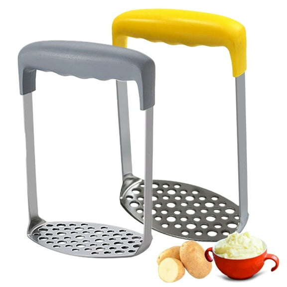 Clearance! Heavy Duty Stainless Potato Masher Integrated Masher Kitchen Tool & Food Masher/Potato With Silicone Handle For Vegetable Fruits Meat