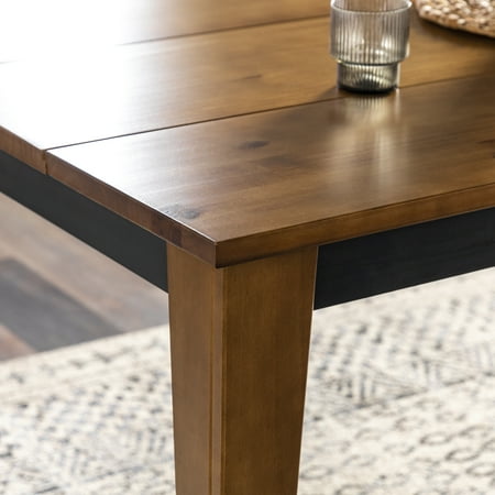 Walker Edison - 60” Contemporary Plank Top Solid Wood Dining Table - Brown