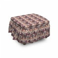 thumbnail image 1 of Ethnic Ottoman Cover, Ukrainian Folktale Animal, 2 Piece Slipcover Set with Ruffle Skirt for Square Round Cube Footstool Decorative Home Accent, Standard Size, Multicolor, by Ambesonne, 1 of 5