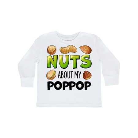 

Inktastic Nuts About My Poppop Peanut Almond Pistachio Gift Toddler Boy or Toddler Girl Long Sleeve T-Shirt