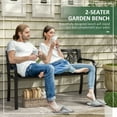 thumbnail image 4 of Outsunny 49" Garden Bench with Slatted Seat for Backyard, Lawn, Black, 4 of 10