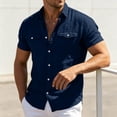 thumbnail image 5 of Guluxicc Men's Cotton Shirts with Pockets Button Down Short Sleeve Shirts for Everyday Wear Trendy Summer Casual Outfits, 5 of 8