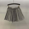 thumbnail image 4 of Shadoumai Shimmering Pleated Girls Skirt with Sparkly Sequins Drawstring Elastic Waist Comfortable Mini Skirt for Everyday Wear, 4 of 6