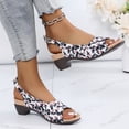 thumbnail image 4 of Aueoeo Sandals For Women Open Toe Cutout Low Block Heel Sandals Buckle Comfoy Ankle Strap Sandals Fish Mouth Dress Shoes, 4 of 9