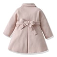 thumbnail image 3 of Ticikt Girls Long Coat with Bow Detail Thickened Warm Winter Jacket for Toddler Kids Outerwear, 3 of 9