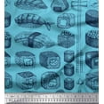 thumbnail image 1 of Soimoi Poly Georgette Fabric Grains & Fish Food Printed Fabric 1 Yard 52 Inch Wide, 1 of 3