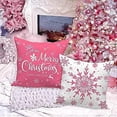 thumbnail image 4 of Lanpn White and Pink Christmas Cushion Covers 50x50 Set of 4, Decorative Xmas Throw Covers Pillow Cases 20x20 for Home Bedroom Room Holiday Couch Deco, 4 of 5