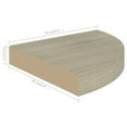 thumbnail image 2 of vidaXL Floating Corner Shelf Oak 9.8"x9.8"x1.5" MDF, 2 of 8