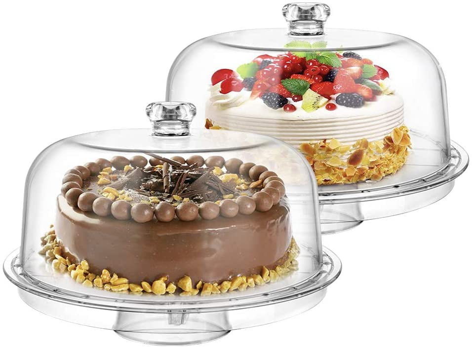 CLEAR 12" Acrylic CAKE STAND 6 in 1 MULTIFUNCTIONAL SERVING PLATTER Party Home 