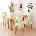 thumbnail image 4 of Yellow and Grey Chair Covers Foros para Sillas De Comedor Set 4 Decoration Dining Chair Covers Removable Washable Parson Chair Covers for Dining Room Living Room Kitchen, 4 of 6