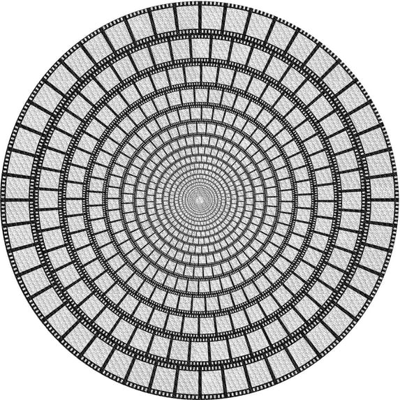 Ahgly Company Machine Washable Indoor Round Transitional Ash Gray Area Rugs, 6' Round