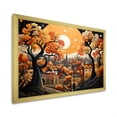 thumbnail image 2 of Designart "Cozy Village in Moonlit Autumn V" Cityscapes Framed Wall Art Decor - Industrial Orange City Art Deco Hallway Framed Wall Art Decor, 2 of 6