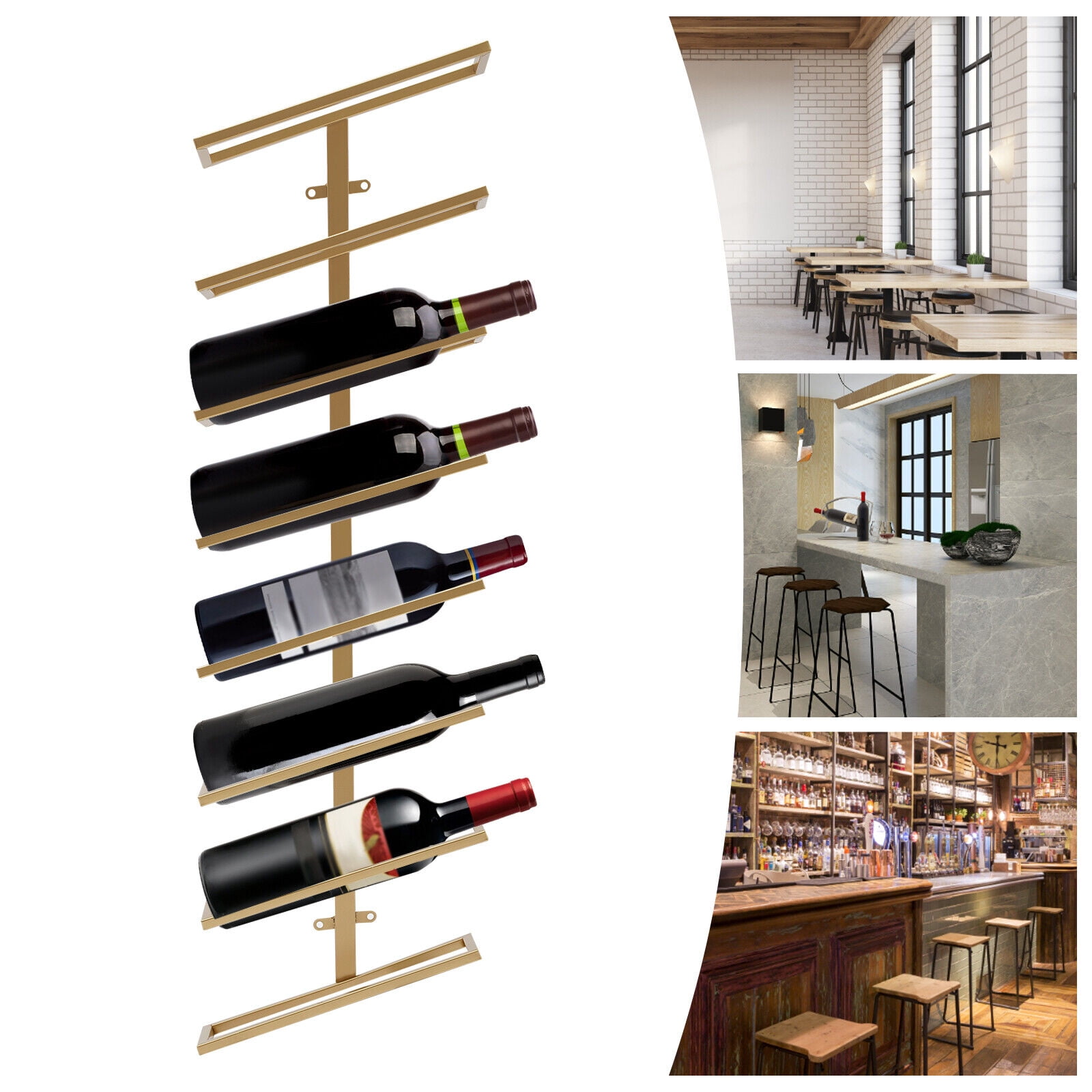 Miumaeov WallMounted Wine Rack with 8 Bottle Capacity up to 44lbs