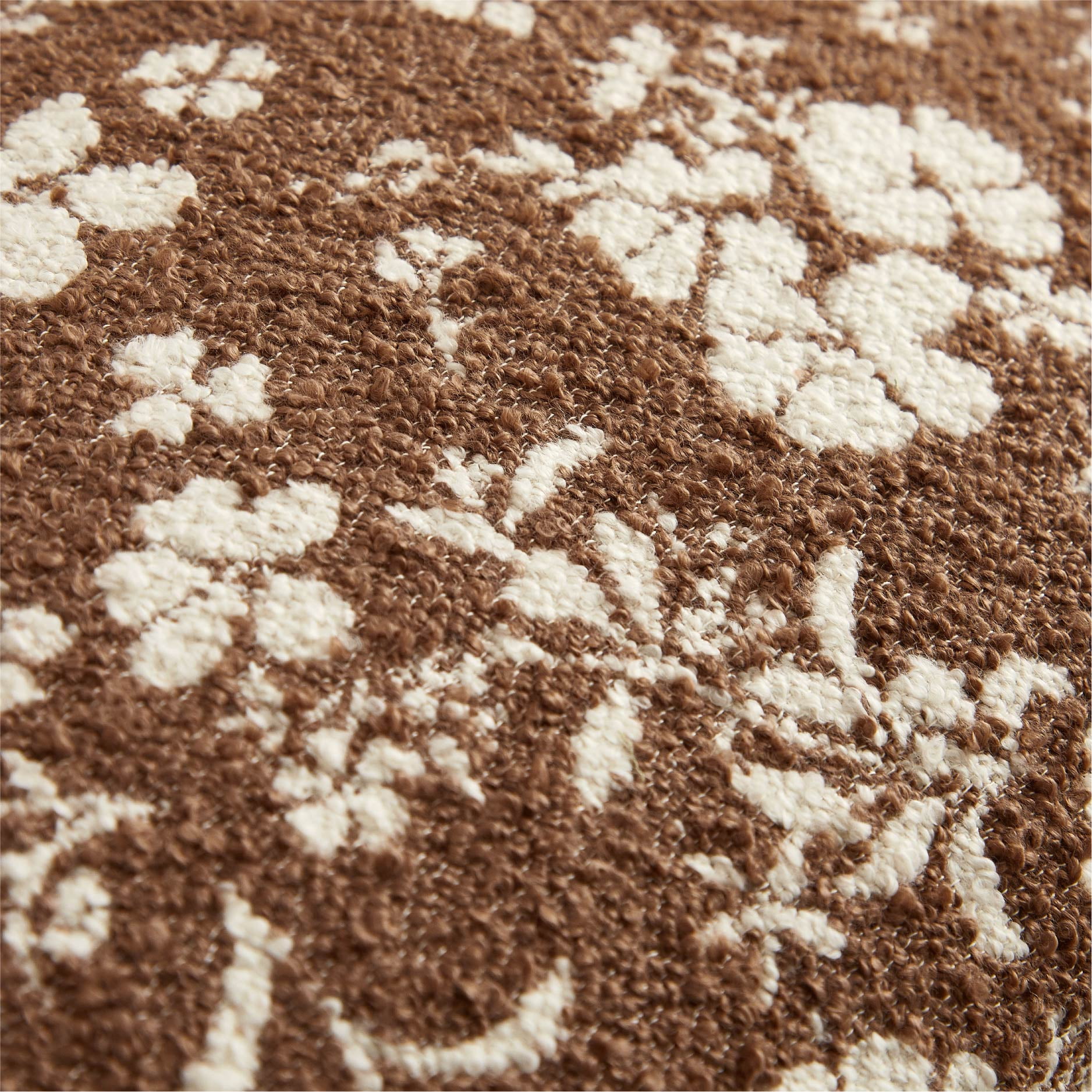 The Pioneer Woman Brown Daisy Bouclé Lumbar Decorative Pillow