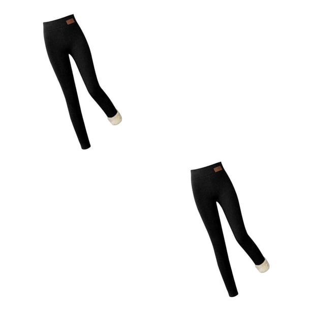 Soidarity Mallas gruesas de Cachemira para mujer, pantalones ajustados de cordero, pantalones ajustados de invierno, cintura alta, accesorios para correr, Negro/S 2piezas Soidarity CBP586684