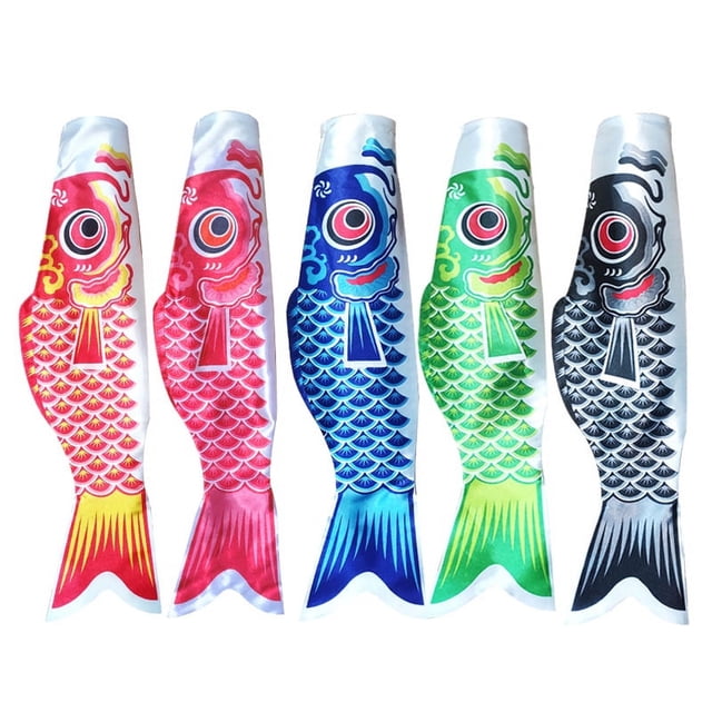 manga de viento japonesa con forma de carpa y mástiles telescópicos de 1,6 m, cometa con forma de bandera de pez serpentina, decoración colgante para salas de sushi, izakayas y bares japoneses.